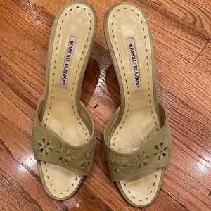 Manolo Blahnik Suede Mules